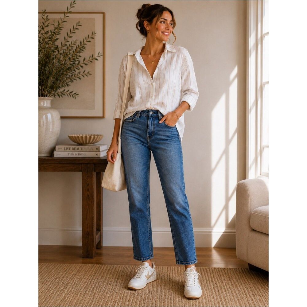 Good American Good Legs Straight Jeans | Size 25 | Mid Rise Slim Straight - Picture 1 of 10